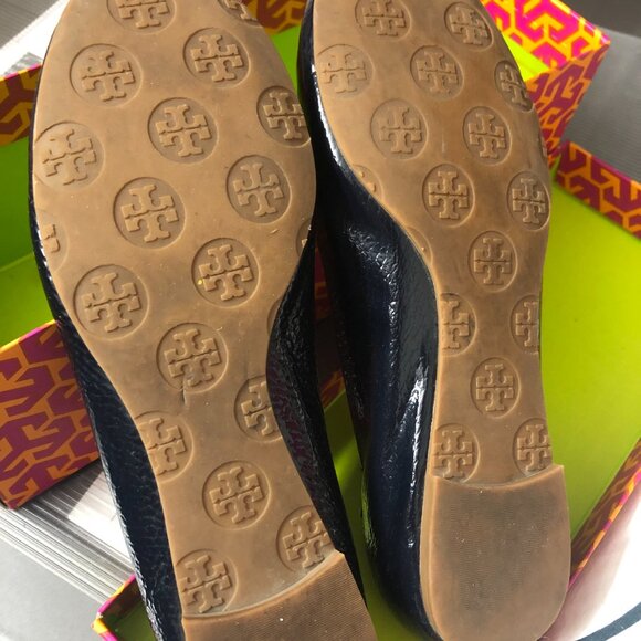 Tory Burch Reva Ballet Flats — Navy Embossed (Size 7.5, fits like 7) - Picture 2 of 4
